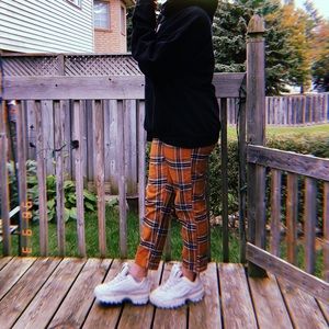 plaid high waisted pants